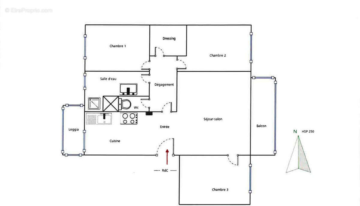 T4 DE 73m2 + LOGGIA  / LES OLIVES - Appartement à MARSEILLE-13E
