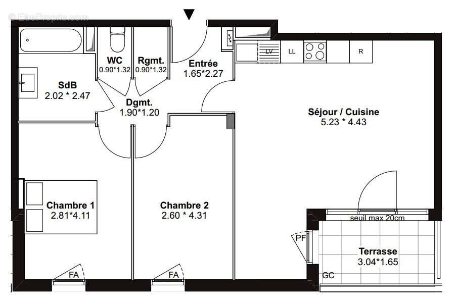 Appartement à VILLENAVE-D&#039;ORNON