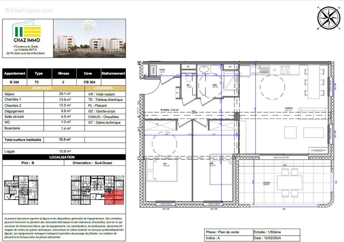 Appartement à LE COTEAU