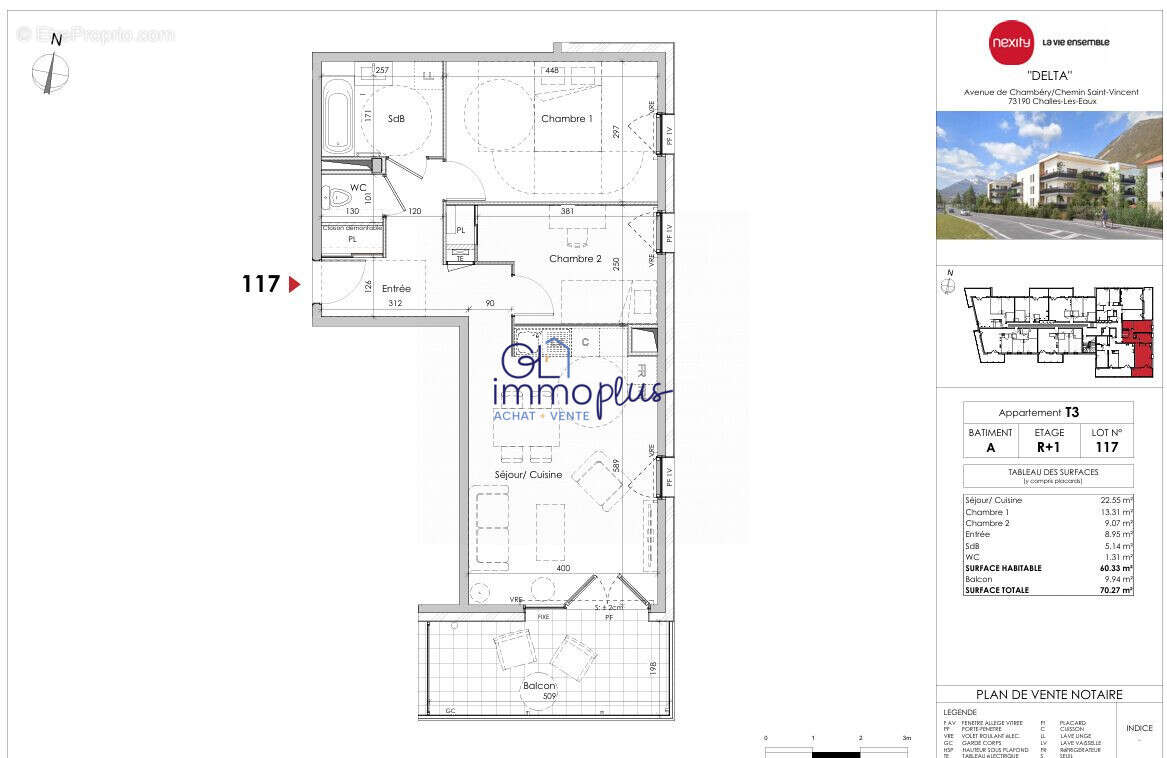 Appartement à CHALLES-LES-EAUX
