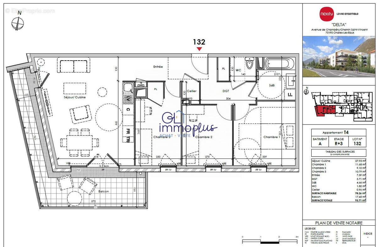 Appartement à CHALLES-LES-EAUX