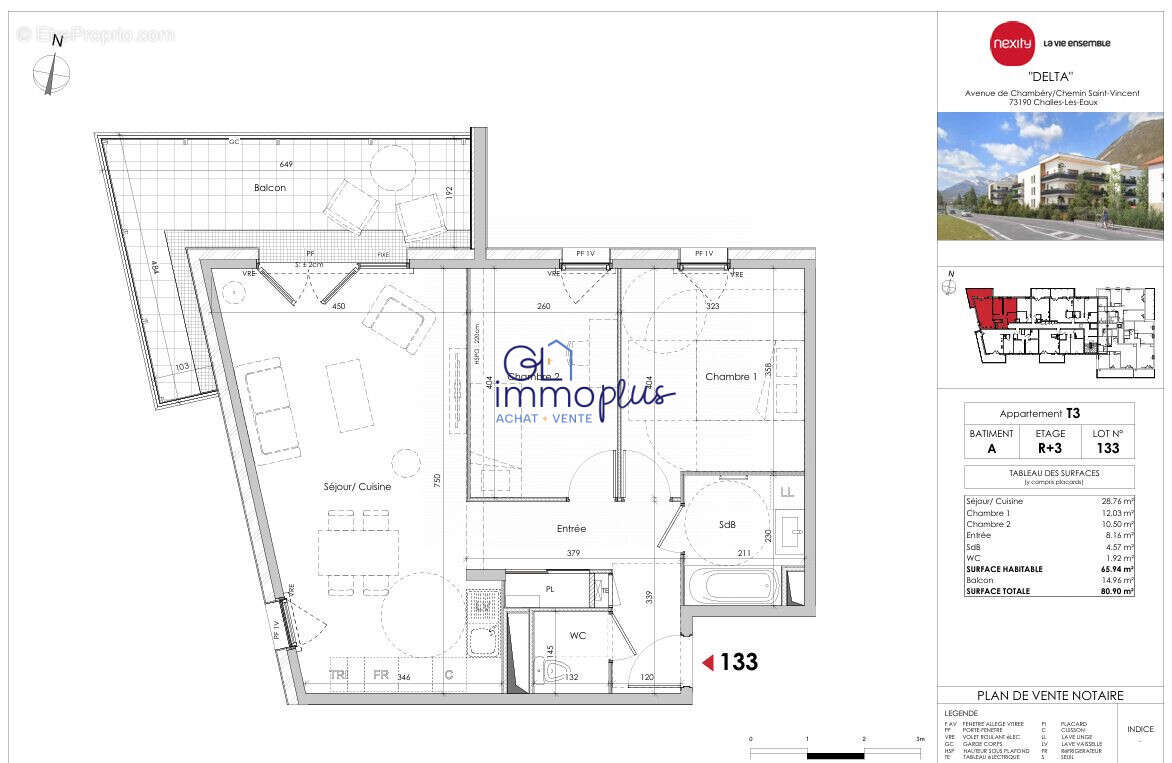 Appartement à CHALLES-LES-EAUX