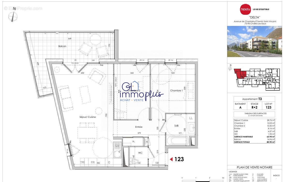 Appartement à CHALLES-LES-EAUX