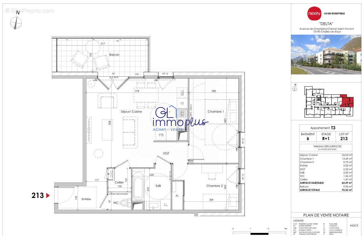 Appartement à CHALLES-LES-EAUX