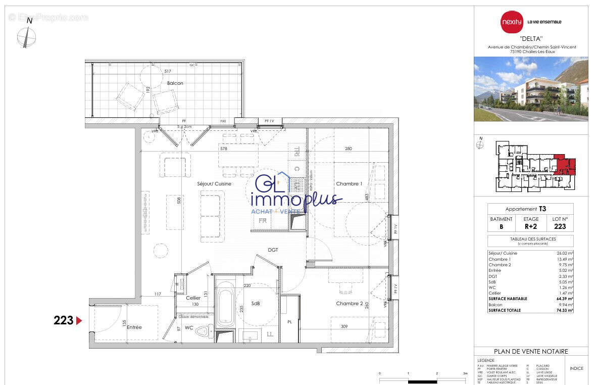 Appartement à CHALLES-LES-EAUX