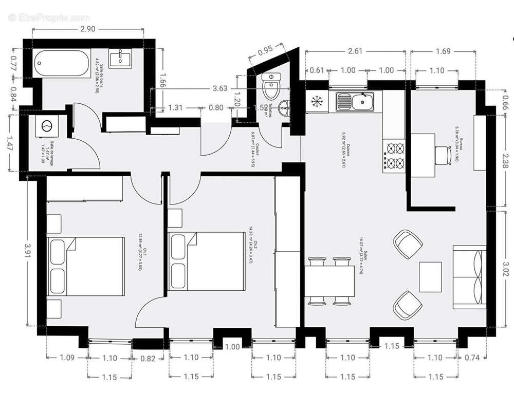 Appartement à PARIS-18E
