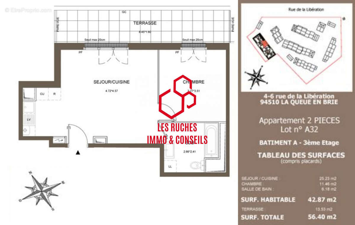 Plan du Lot - Appartement à LA QUEUE-EN-BRIE