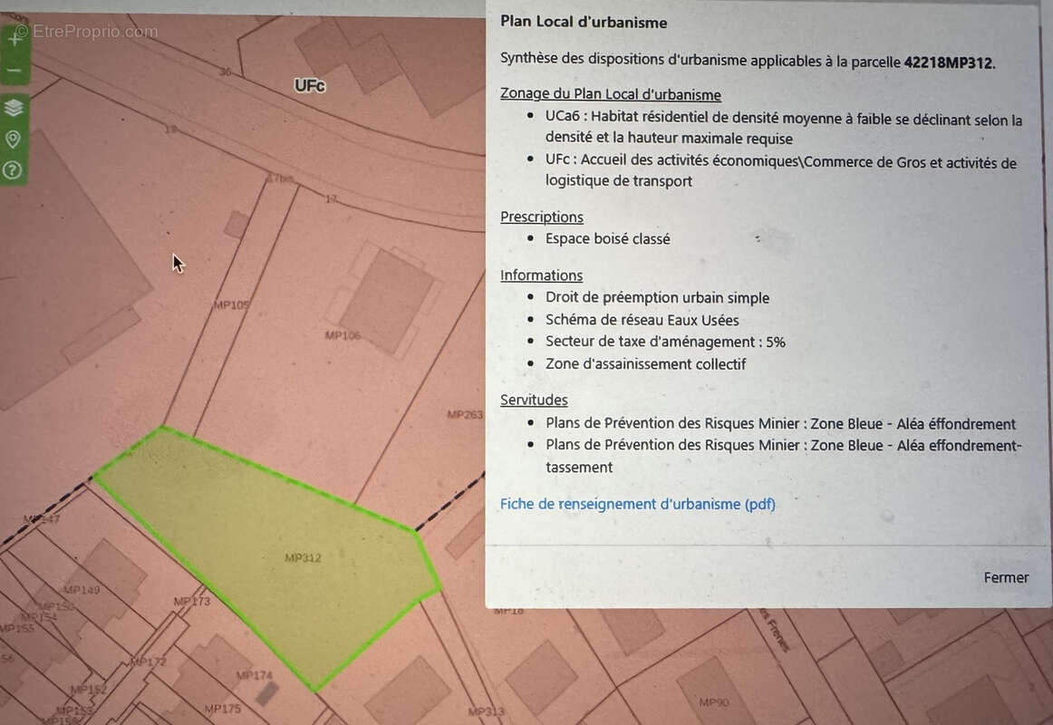 Terrain à SAINT-ETIENNE