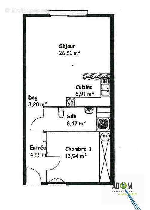 plan - Appartement à SAINT-DENIS