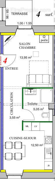 Appartement à ORCHAMPS-VENNES