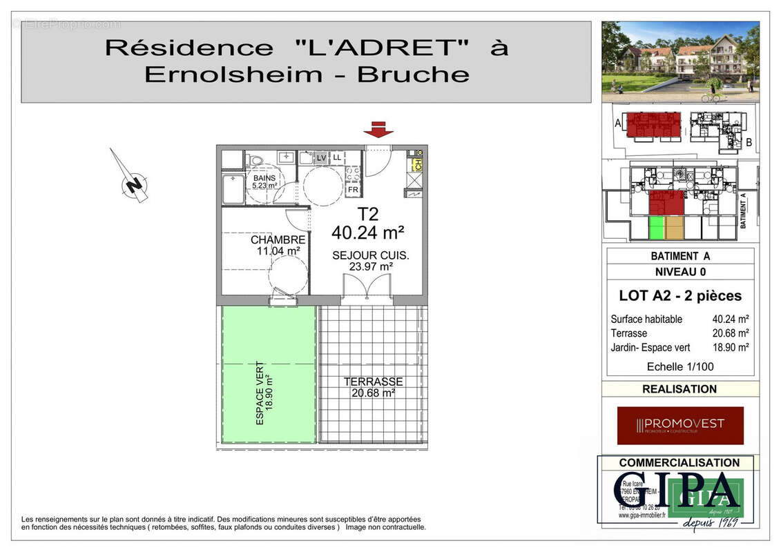 Appartement à ERNOLSHEIM-BRUCHE