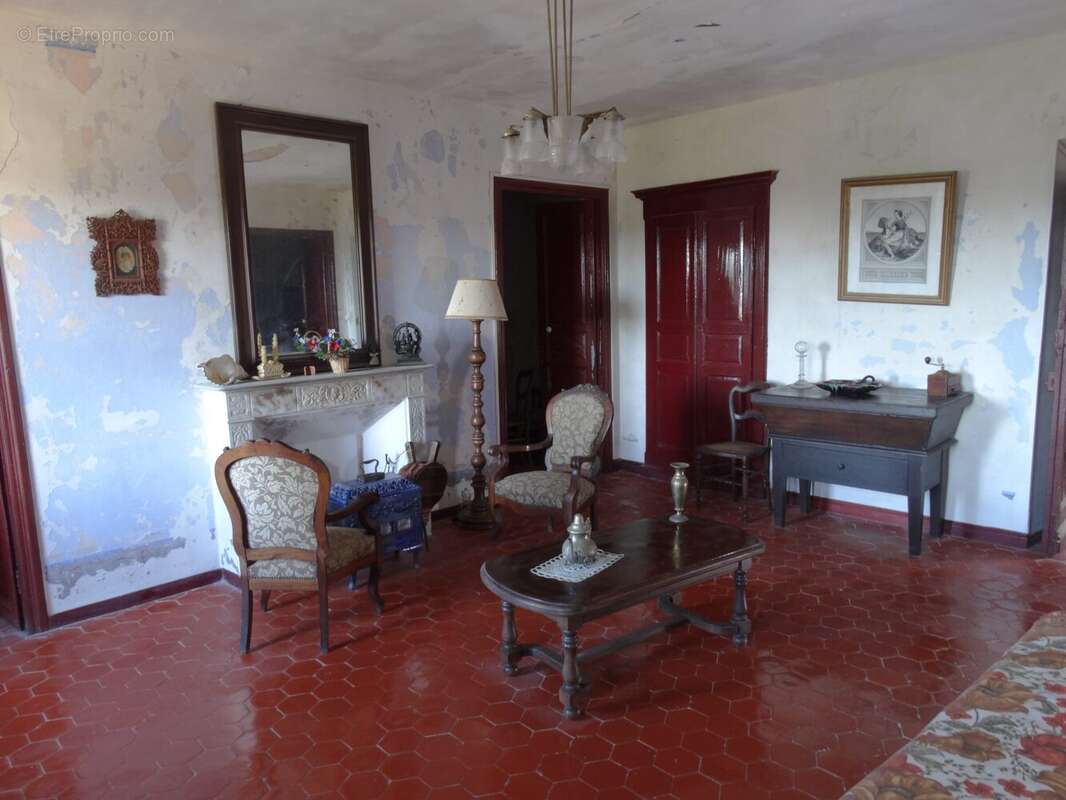 salon avec sa cheminée - Appartement à ERSA