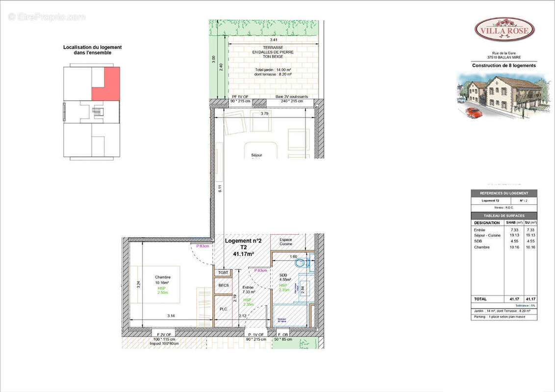 Appartement à BALLAN-MIRE