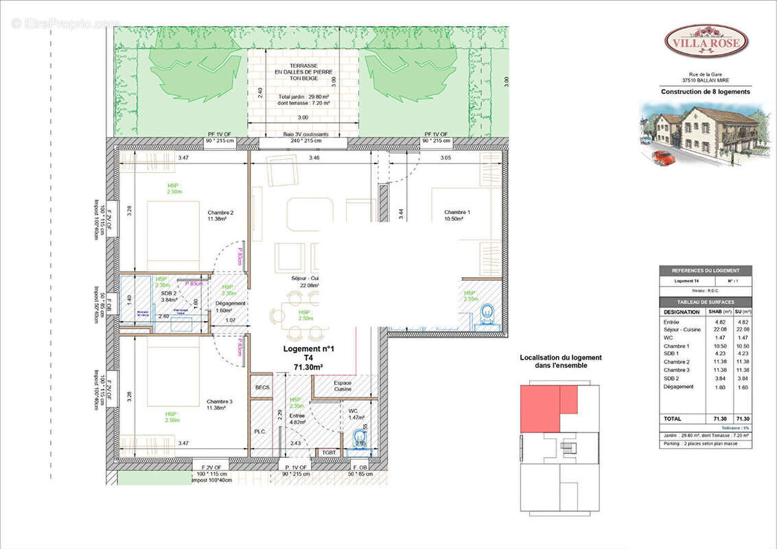 Appartement à BALLAN-MIRE