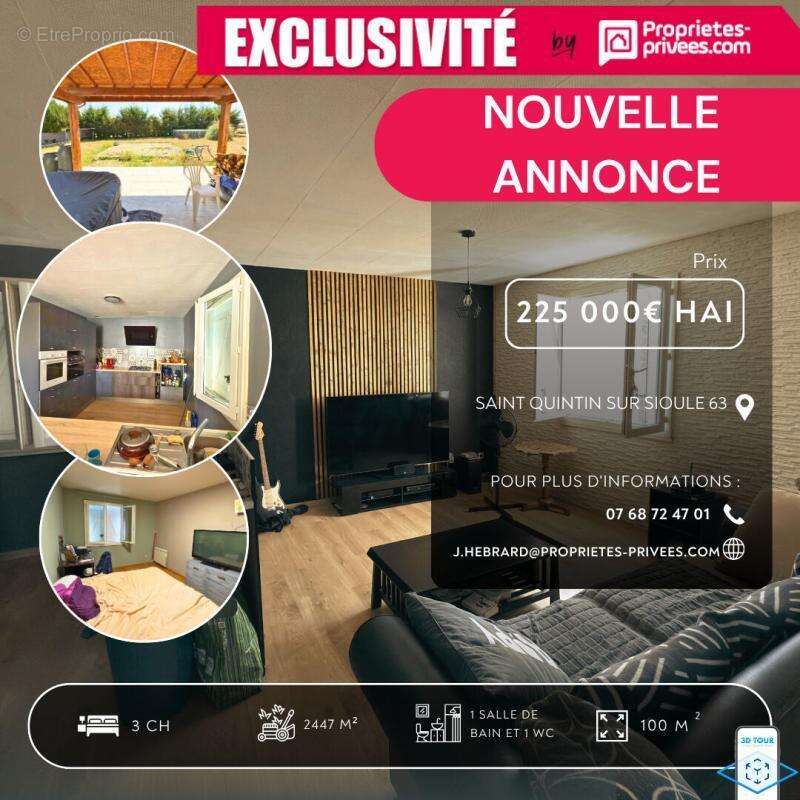 Maison à SAINT-QUINTIN-SUR-SIOULE