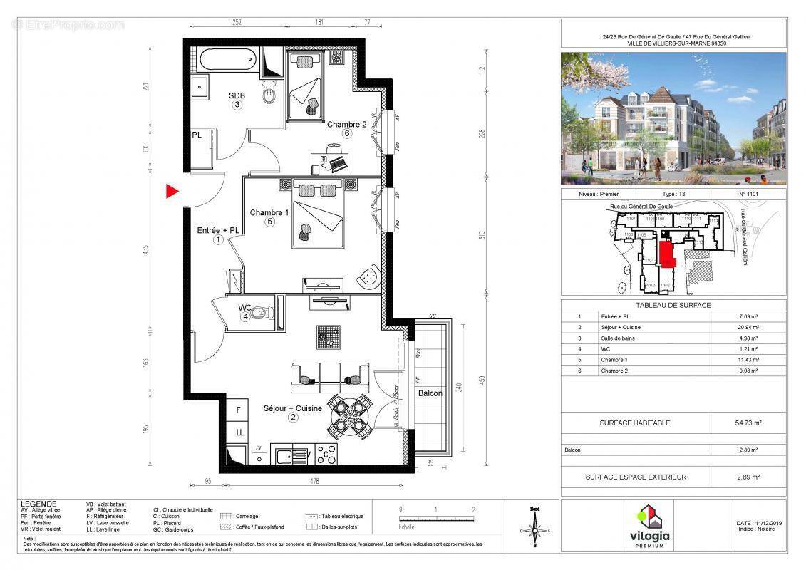 Appartement à VILLIERS-SUR-MARNE