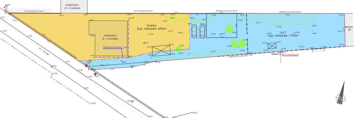 Plan de division du terrain - Terrain à CRECY-LA-CHAPELLE