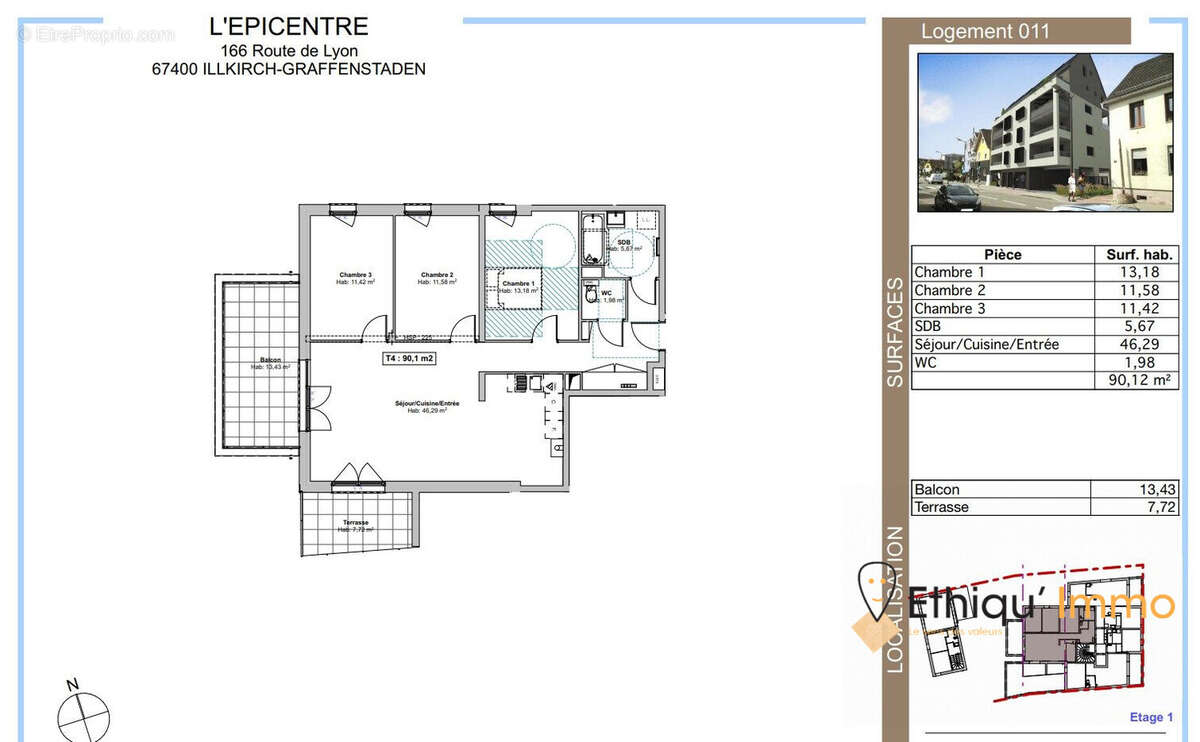 Appartement à ILLKIRCH-GRAFFENSTADEN