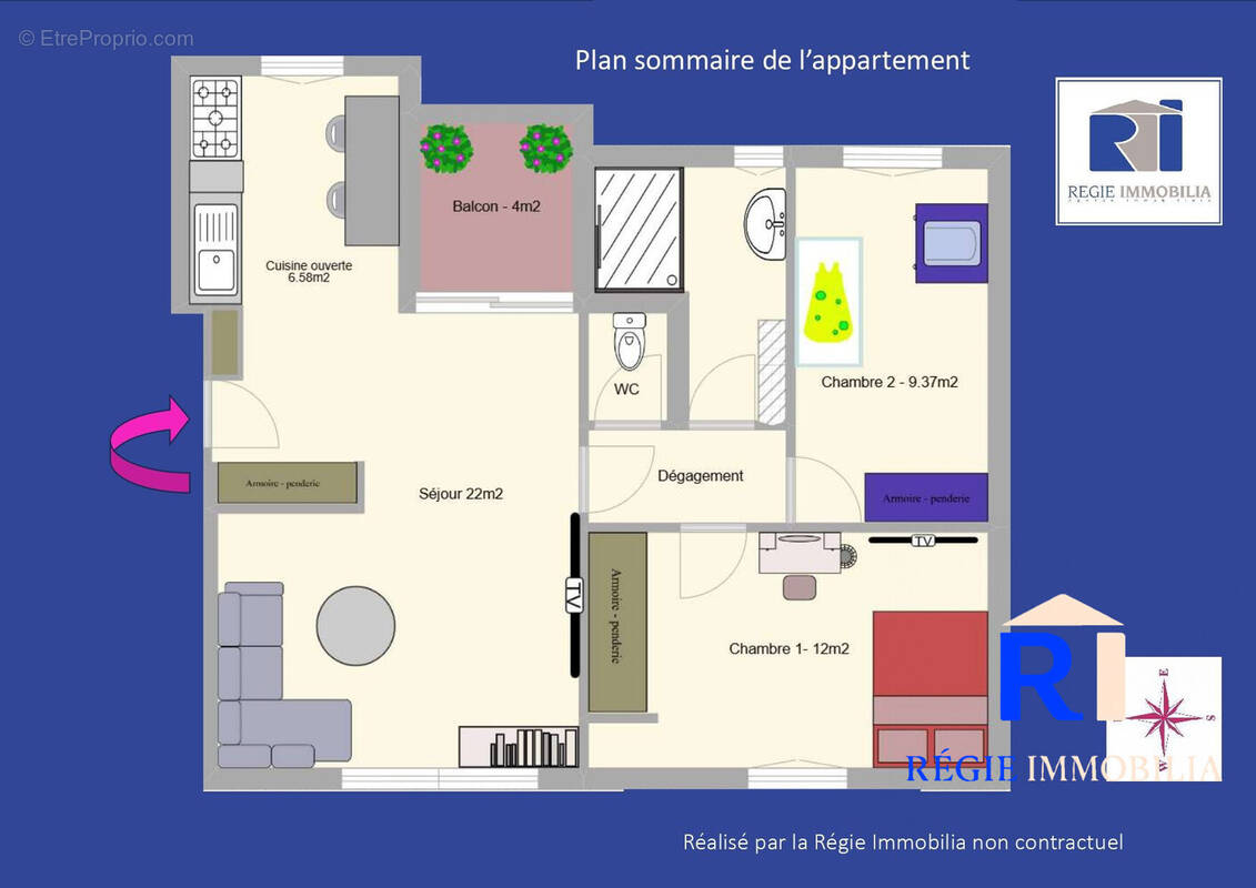Plan sommaire  - Appartement à GRENOBLE