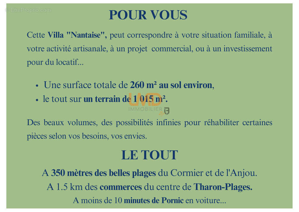 Maison à LA PLAINE-SUR-MER