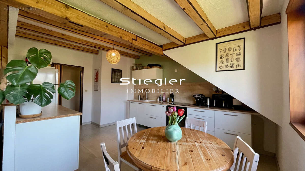 Cuisine avec coin repas - Appartement à HANDSCHUHEIM