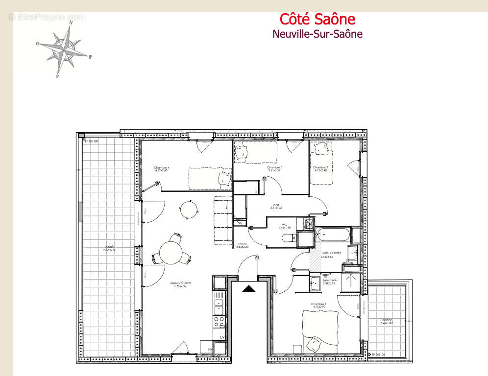 Appartement à NEUVILLE-SUR-SAONE
