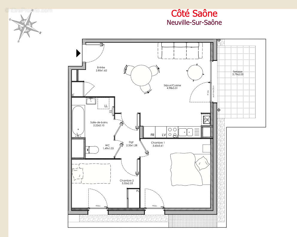 Appartement à NEUVILLE-SUR-SAONE