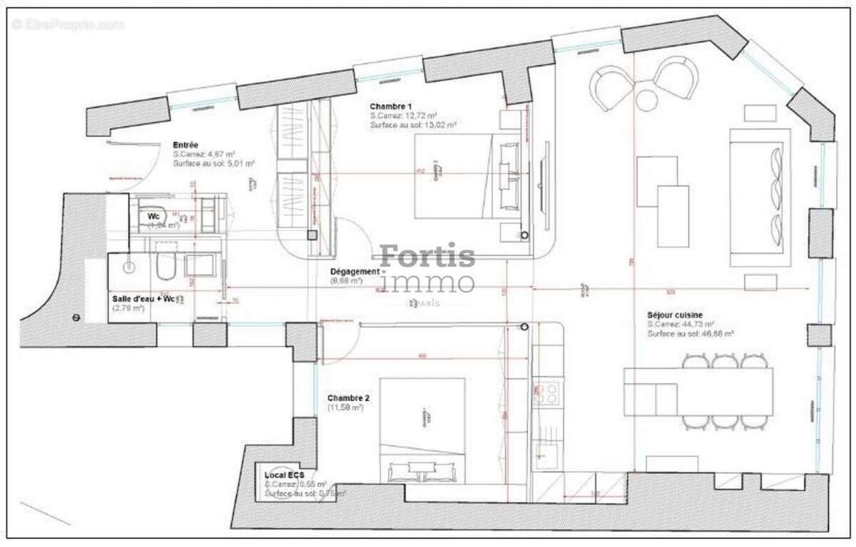 Appartement à PARIS-1E