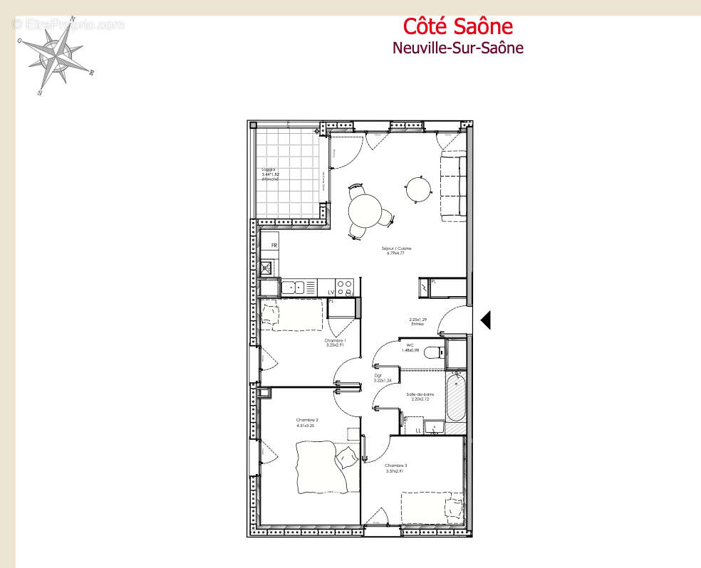 Appartement à NEUVILLE-SUR-SAONE