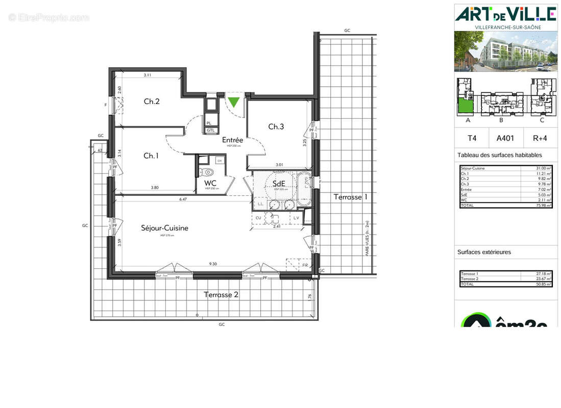 Appartement à VILLEFRANCHE-SUR-SAONE