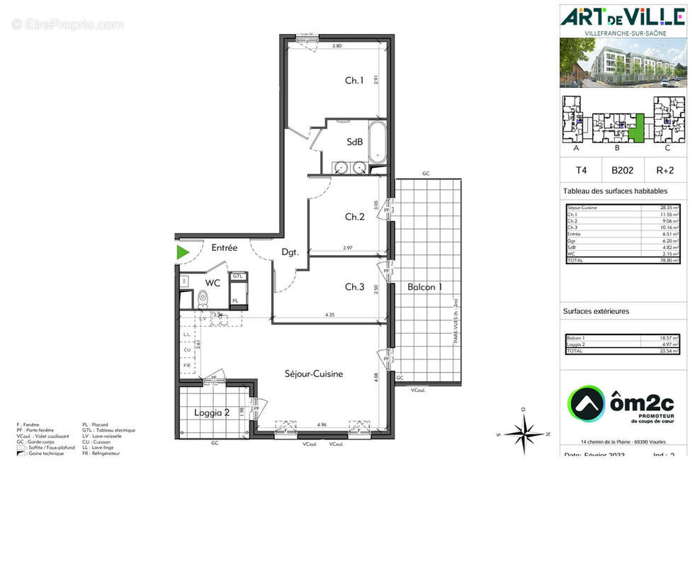 Appartement à VILLEFRANCHE-SUR-SAONE