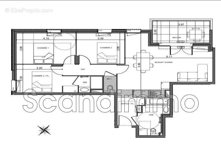 Appartement à VALLAURIS