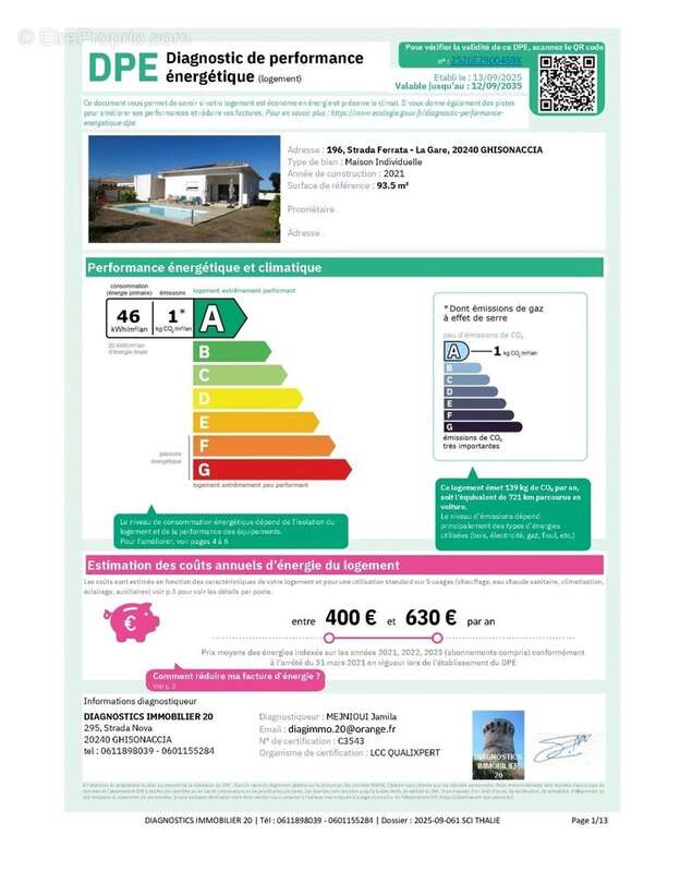 Maison à GHISONACCIA